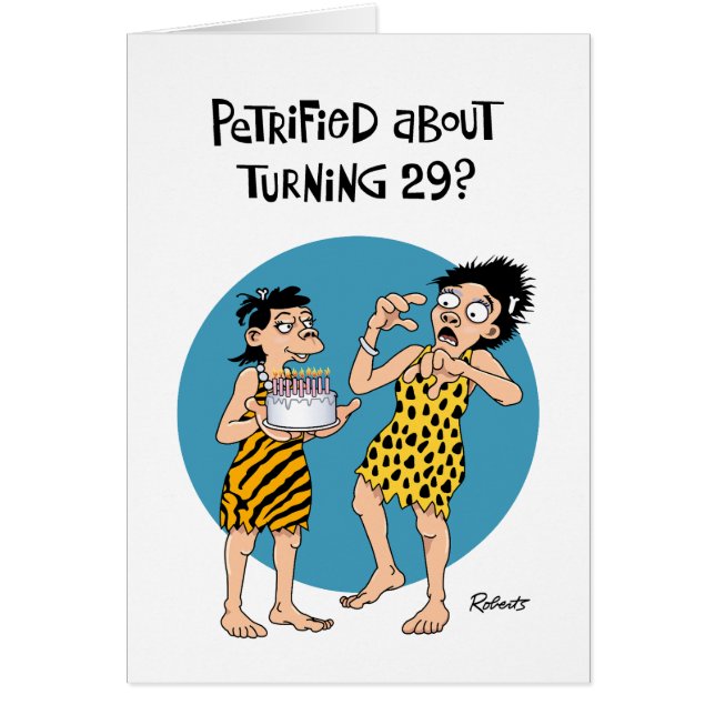 Rolig "29th" födelsedag igen hälsningskort (Framsidan)