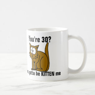 Rolig 30års födelsedag, kattkaffemugg kaffemugg