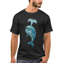 Rolig 3D Blåval T-Shirt