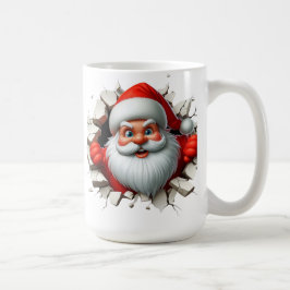 Rolig 3D Tomte Jul Högtidlig Design Kaffemugg