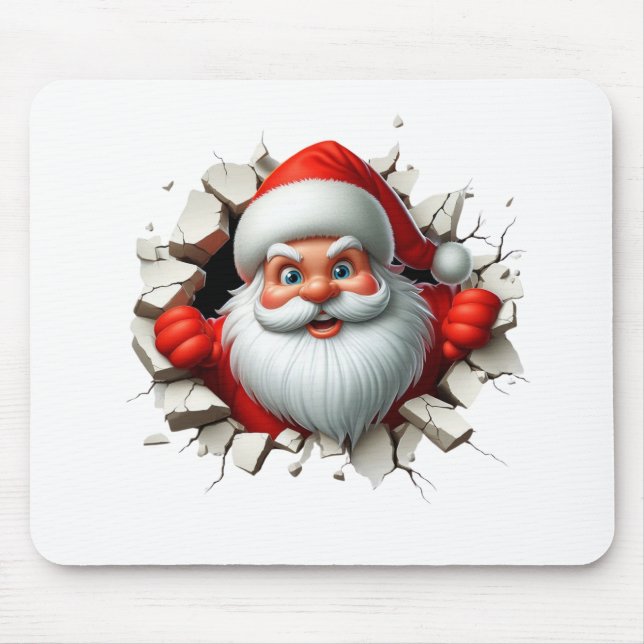 Rolig 3D Tomte Jul Högtidlig Design Musmatta (Framsidan)