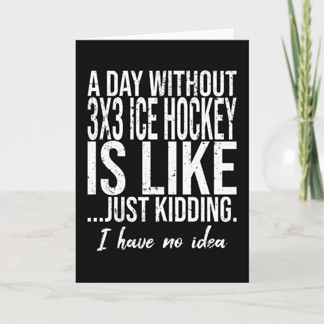 Rolig 3x3-ishockeypresent kort (Framsida)