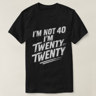 Rolig 40-års födelsedag Grungy Atletisk Stil T Shirt