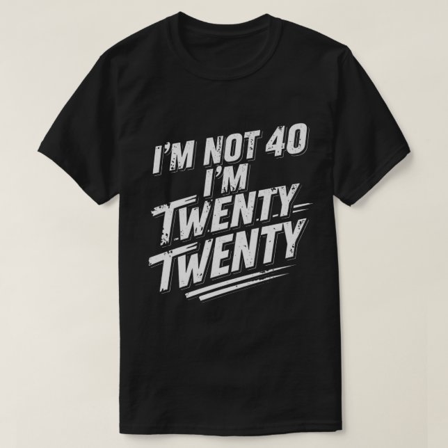 Rolig 40-års födelsedag Grungy Atletisk Stil T Shirt (Design framsida)