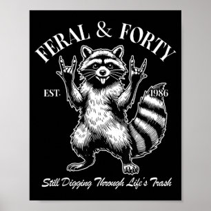 Rolig 40-årsdag Est 1986 Vild & Fyrtio Rac Poster
