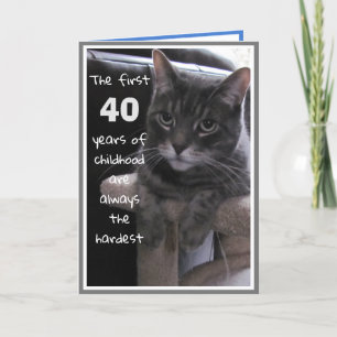 Rolig 40-årsfödelsedags kattkort kort