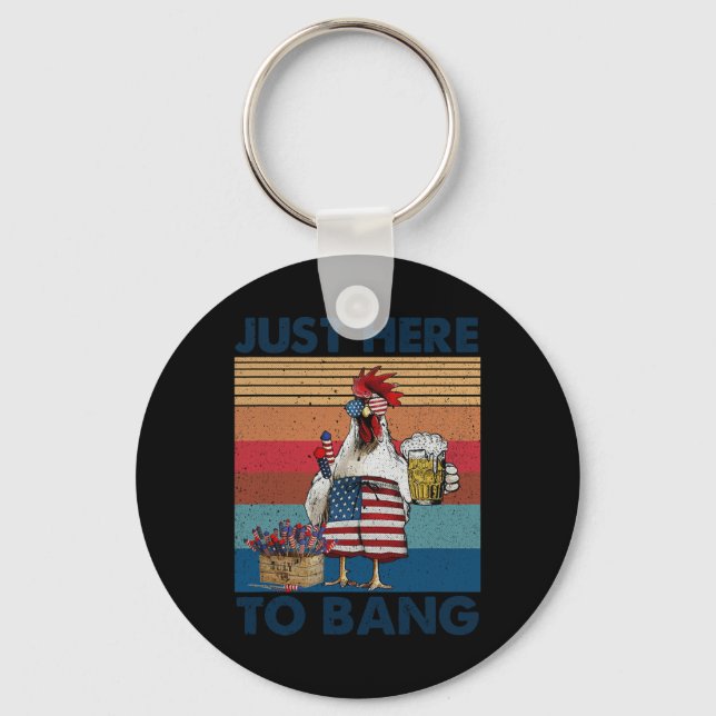 Rolig 4:e juli bara här för att banka Usa-flagga t Nyckelring (Framsida)