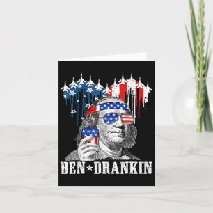 Rolig 4:e Juli Ben Drankin Patriotisk Kort