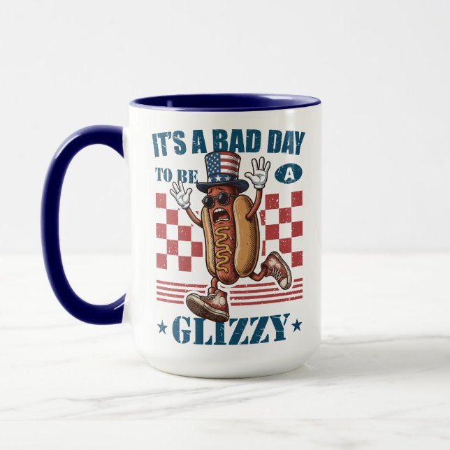 Rolig 4:e juli Dålig Dag Att Vara En Glizzy Korv Mugg (Vänster)