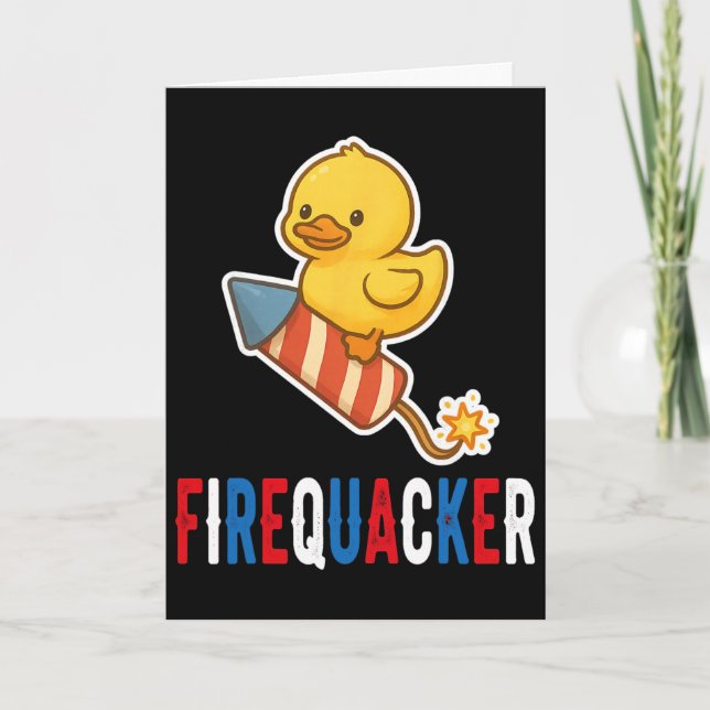 Rolig 4:e juli gummiand pyroteknisk patriot kort (Framsida)