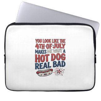 Rolig 4:e juli korv patriotisk skjortdesign_1 laptop fodral
