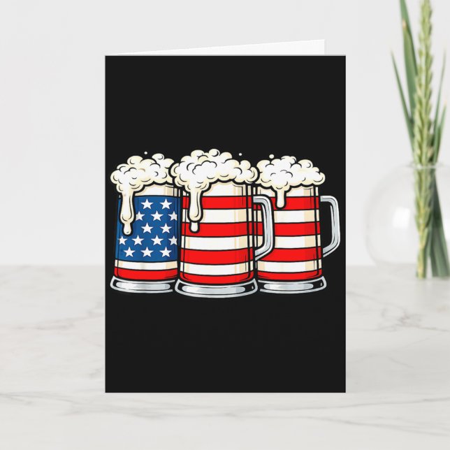 Rolig 4:e juli ölfanatisk pappa drickande män usa kort (Framsida)