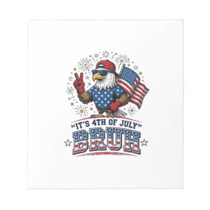 Rolig 4:e juli Örn Bruh Patriotisk Tröjd Design Anteckningsblock