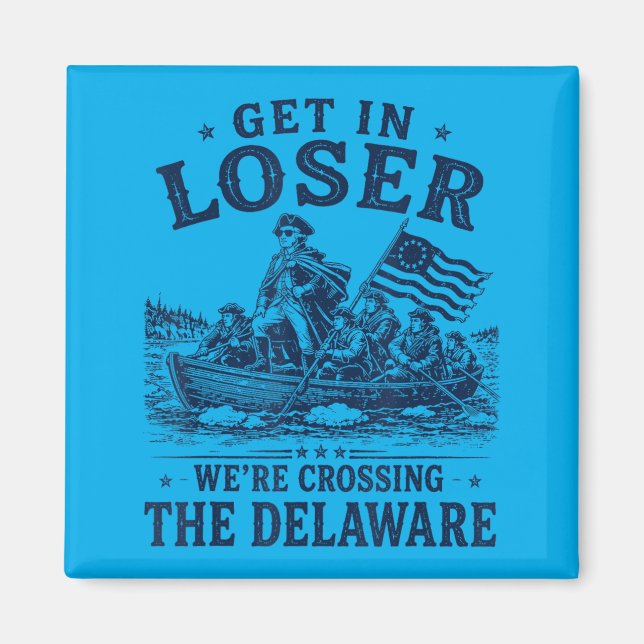 Rolig 4:e Juli Överfarter Delaware Patriotisk Magnet (Framsidan)
