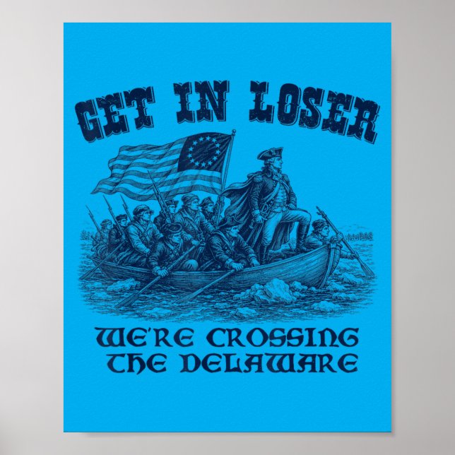 Rolig 4:e Juli Överfarter Delaware Patriotisk Poster (Framsidan)