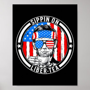 Rolig 4:e Juli Sippin På Liber-tea Frihet Usa Poster