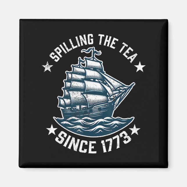 Rolig 4:e juli som spiller te sedan 1773 magnet (Framsidan)