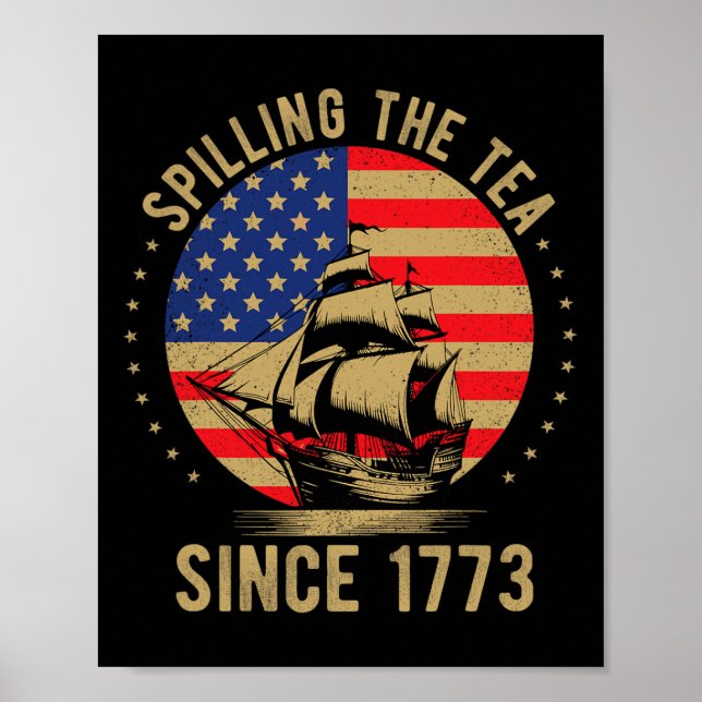 Rolig 4:e Juli Spilla Te Sidan 1773 Fyra Poster (Framsidan)