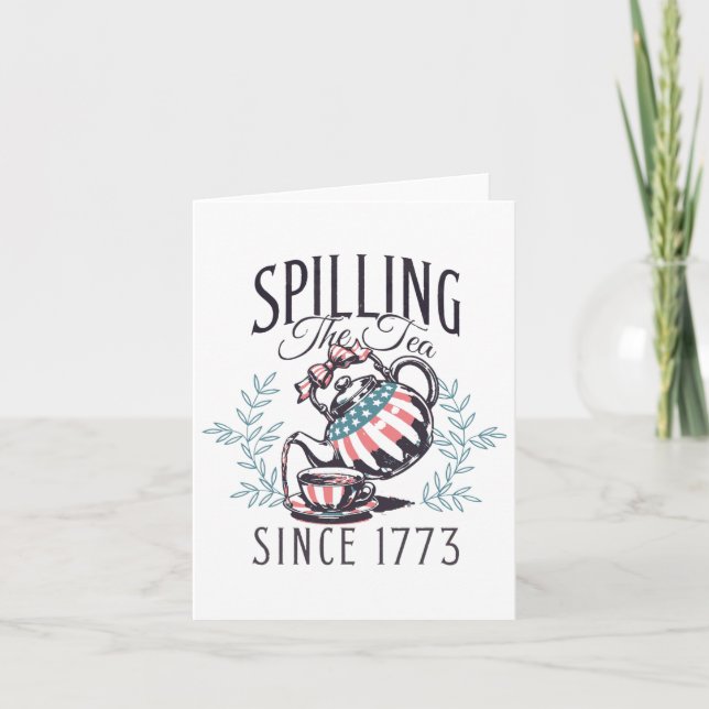 Rolig 4:e Juli Spillande Te Sedan 1773 Fyra Kort (Framsida)