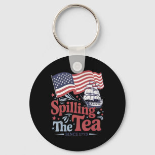 Rolig 4:e Juli Spillande Te Sedan 1773 Usa  Nyckelring