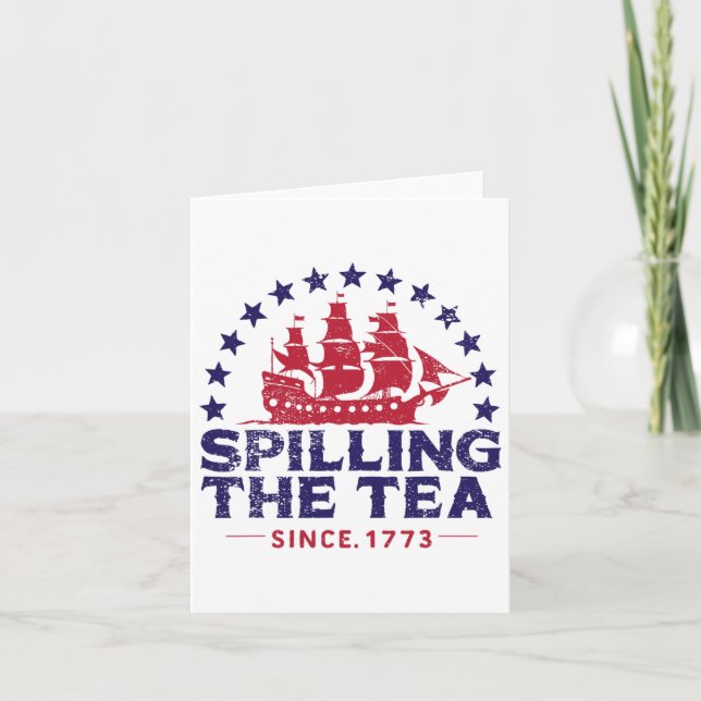 Rolig 4:e Juli Spillande Te Sidan 1773 Fyra Kort (Framsida)
