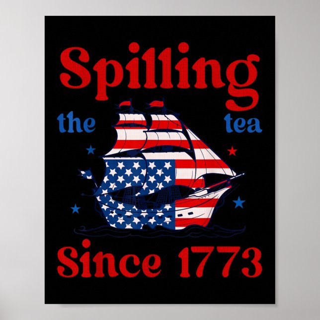 Rolig 4:e juli Spillar Te Sidan 1773 4:e  Poster (Framsidan)