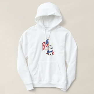 Rolig 4:e juli Trött USA-karaktär Hoodie