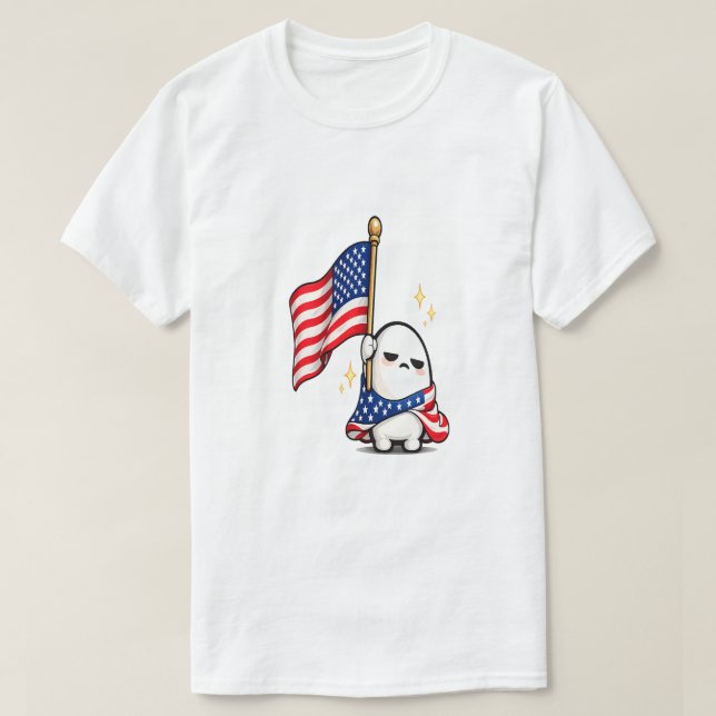 Rolig 4:e juli trött USA-karaktär T Shirt (Design framsida)