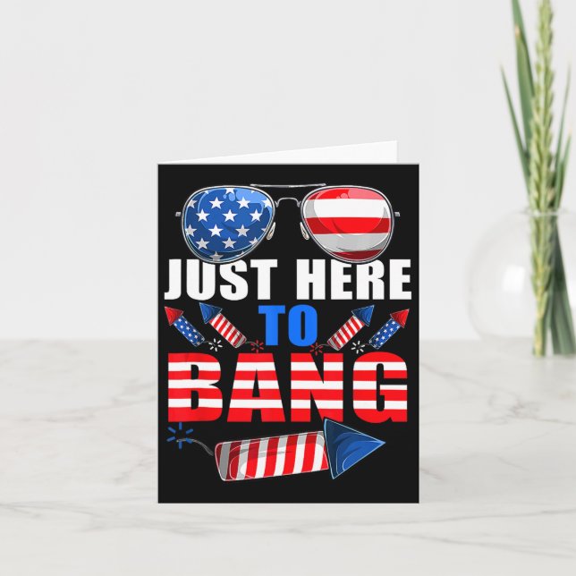 Rolig 4:e juli Usa Singlars fyrverkerier Bang Patr Kort (Framsida)