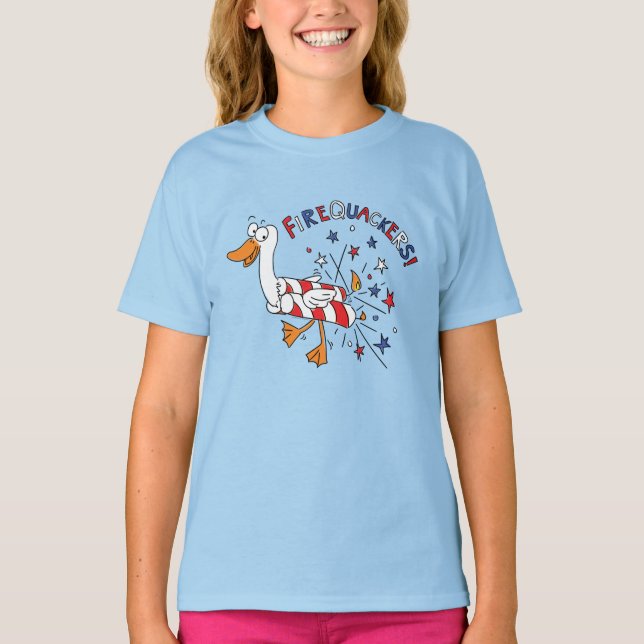Rolig 4 juli anka söta barn t shirt (Framsida)