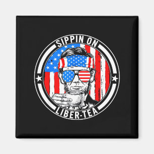 Rolig 4 juli dricker liber-tea frihet usaF Magnet