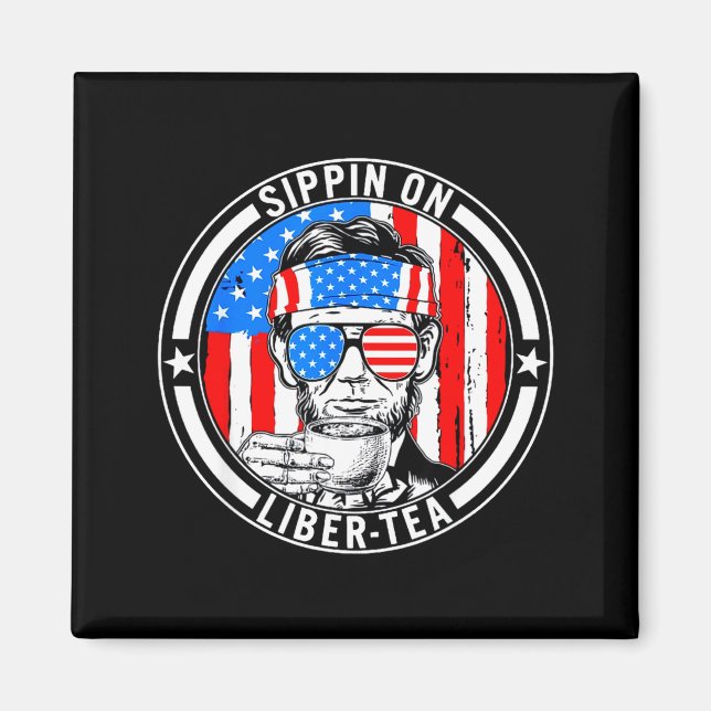 Rolig 4 juli dricker liber-tea frihet usaF Magnet (Framsidan)