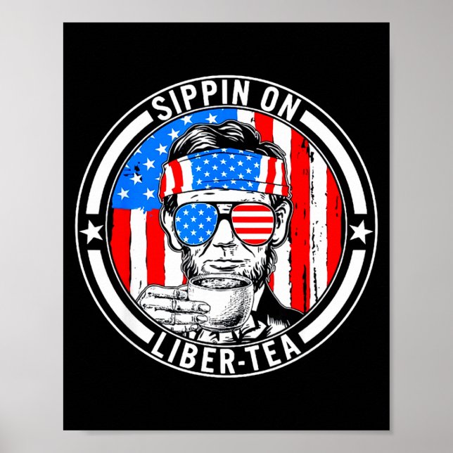 Rolig 4 juli dricker liber-tea frihet usaF Poster (Framsidan)
