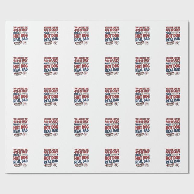 Rolig 4 juli korv patriotisk skjortdesign_1 presentpapper (Platt)
