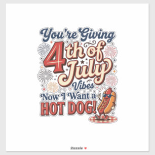 Rolig 4 juli korv vintage tröja design_1 klistermärken
