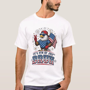 Rolig 4 juli Örn Bruh Patriotisk T-Shirt Design