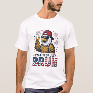 Rolig 4 juli Örn Bruh Patriotisk T-Shirt Design