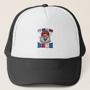 Rolig 4 juli Örn Bruh Patriotisk Tröjd Desig Keps