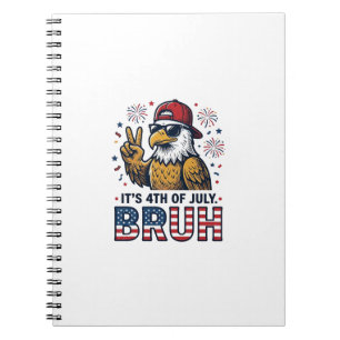 Rolig 4 juli Örn Bruh Patriotisk Tröjd Design Anteckningsbok
