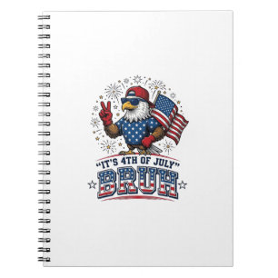 Rolig 4 juli Örn Bruh Patriotisk Tröjd Design Anteckningsbok
