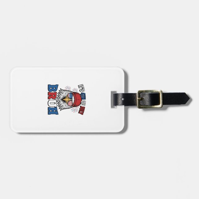 Rolig 4 juli Örn Bruh Patriotisk Tröjd Design Bagagebricka (Horisontell Framsida)