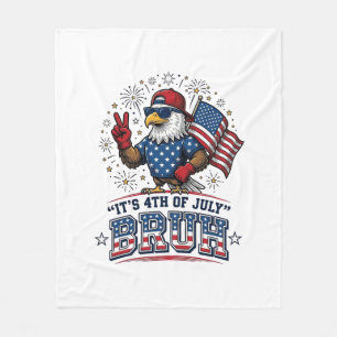 Rolig 4 juli Örn Bruh Patriotisk Tröjd Design Fleecefilt