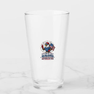 Rolig 4 juli Örn Bruh Patriotisk Tröjd Design Glaskopp