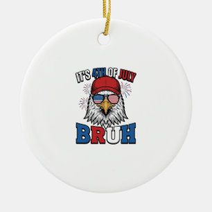 Rolig 4 juli Örn Bruh Patriotisk Tröjd Design Julgransprydnad Keramik