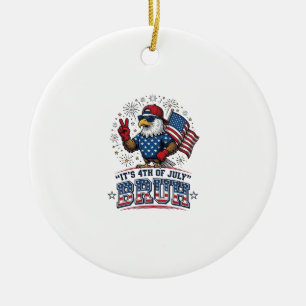 Rolig 4 juli Örn Bruh Patriotisk Tröjd Design Julgransprydnad Keramik