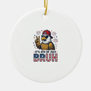 Rolig 4 juli Örn Bruh Patriotisk Tröjd Design Julgransprydnad Keramik