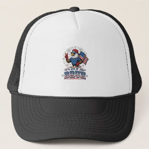 Rolig 4 juli Örn Bruh Patriotisk Tröjd Design Keps