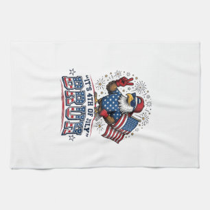 Rolig 4 juli Örn Bruh Patriotisk Tröjd Design Kökshandduk