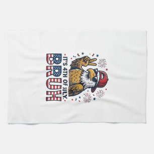 Rolig 4 juli Örn Bruh Patriotisk Tröjd Design Kökshandduk