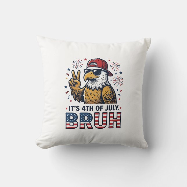 Rolig 4 juli Örn Bruh Patriotisk Tröjd Design Kudde (Framsida)